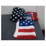 (3) American Flag Theme Fleece Fabrics