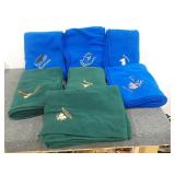 (7) Fleece Blankets W/ Embroidery