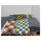 (6) Pieces Of Plaid Fleece Fabrics