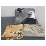 (3) Pieces Of Wildlife Theme Fleece Fabrics
