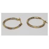 14k Yellow Gold Earrings, 1g, Authentic