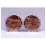 (2) 1 Oz. .999 Fine Copper Coins