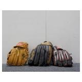 (3) Baseball Gloves