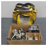 (1) Okeechobee Fats Fishing bag-loaded! +(7) Reels