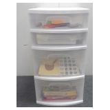 (1) Sterilite 4 drawer stand full w/craft supplies
