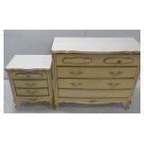 (1) Dresser (1) Night Stand, "Antique White" color