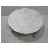 Beautiful Marble topped, round, wood coffee table