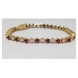 Over 1CTS Ruby Diamond Bracelet, $4,000 Appraisal