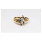 Marquise Diamond Wedding Band in 14k Gold, SZ: 8