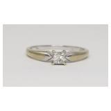 Solitaire Diamond Ring set in 10k, SZ: 7.7, 1.9g