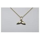 14k Gold Dolphin Pendant w/18" 14k Gold Chain