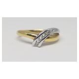Diamond Ring set in 10k Gold, Size: 6.5
