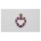Double Sided Diamond/Gem Pendant in 14k Gold