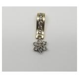 10k Gold Pendant w/(12) Diamond Cluster