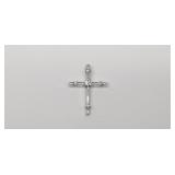 18k Gold Cross Pendant, w/(5) Diamonds, 1.5g