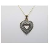 Gold Plated over 925 Diamond Necklace w/ Earrings