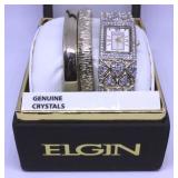 (2) ELGIN Bracelets & (1) Heart Patterned Watch