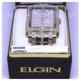 (1) ENLIGN Gold Plated With Genuine Crystals Watch