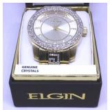 (1) ENLIGN Gold Plated With Genuine Crystals Watch