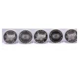(5) Troy 1oz .999 Fine Silver Dollar