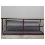 Antique Oak & Glass Display Case w/2 Shelves