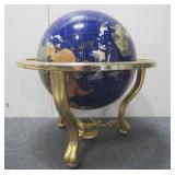 Stunning World Globe, Blue & Lapis Gemstone...