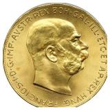 (1) 1915 Corona Gold Austrian Coin, 100% Authentic