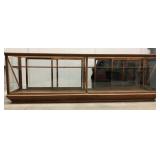 Antique Oak & Glass Display Case w/1 Shelf