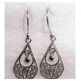 SS Antique Design Drop Style Earrings