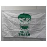 White & Green Hulk Smash Flag