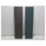(4) Plastic Window Shutters (2) Green, (2) Brown