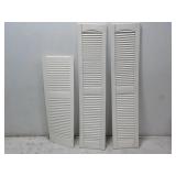 (3) White Plastic Shutters Various Sizes