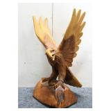 Hand Carved Wooden Eagle Statue