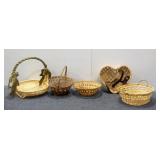 (5) Medium Wicker Baskets