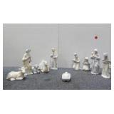 (10) Piece Glass Nativity Set