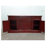 Deep Red Rustic Dresser (64"x20"x33")