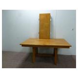 Solid Light Oak Dining Table W/ Leaf