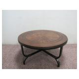 Round Wooden Table w/ Metal Bottom