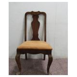 Wooden Chair W/ Orange Seat