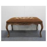 Padded Wooden Bench w/ Floral Designs