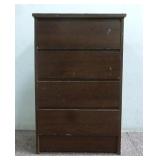 Dark Wood 4 Drawer Dresser 23" x 15" x 35"