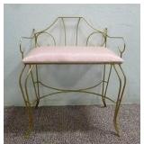 Pink/Gold Vanity Stool 19" x 13" x 23"