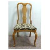 Light  Oak Chair w/ Zebra Print Cushion