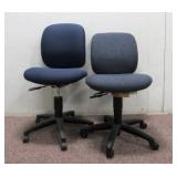 (2) Blue Office Chairs 21" x 21" x 38"