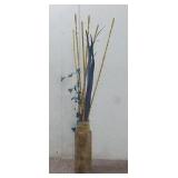 18" Vase w/ Artificial Bamboo & Flowers