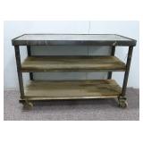 Metal & Wood Rolling Cart