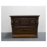 (1)Small Wooden Nightstand W/ 2 Drawers