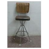 Dark Wood Barstool (40"x13"x16")