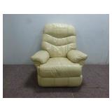 Cream Colored Leather Recliner