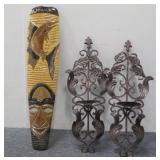 (2) Candleholders w/ Jamaican Wall Decor